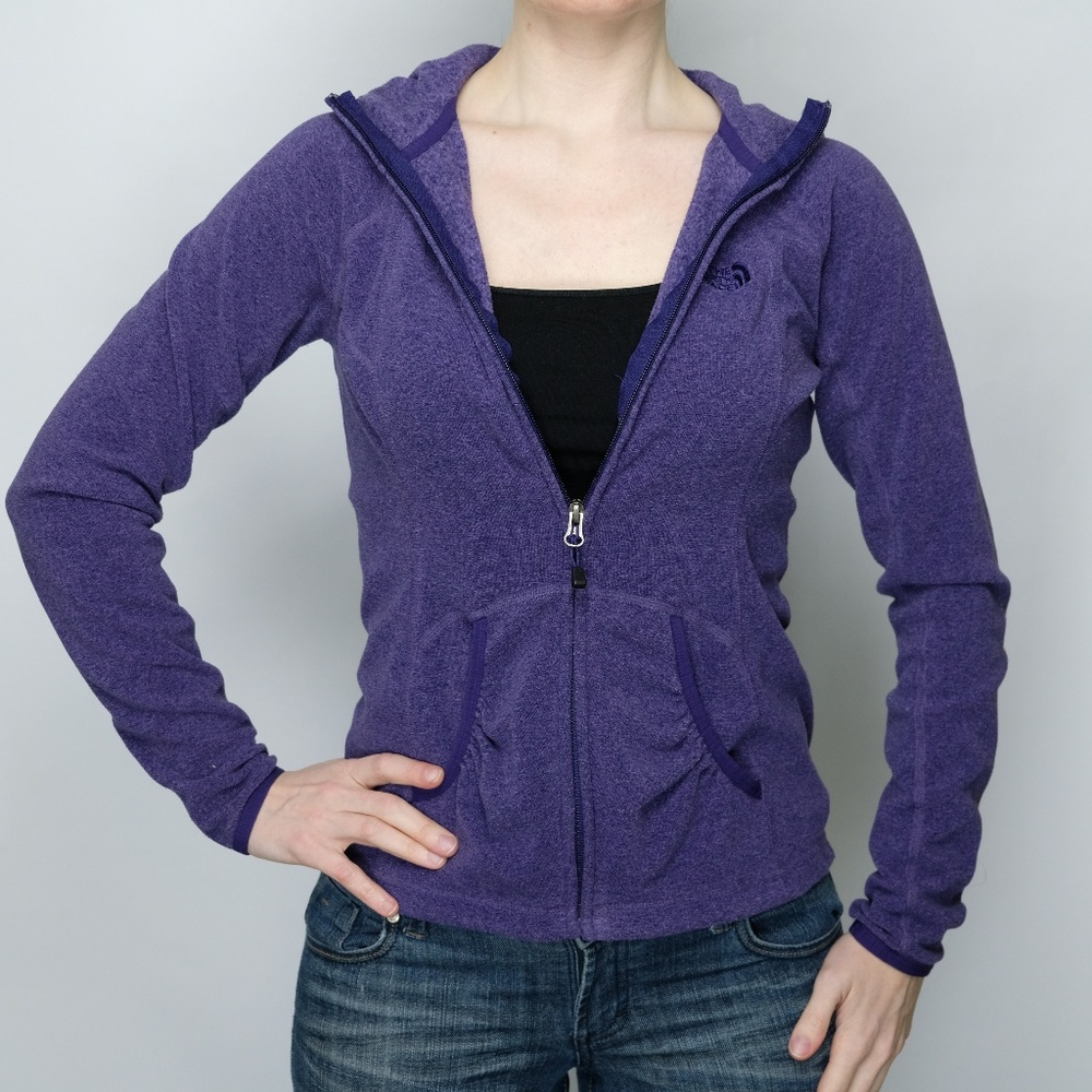 The North Face Purple Zip Polartec Hoodie Small